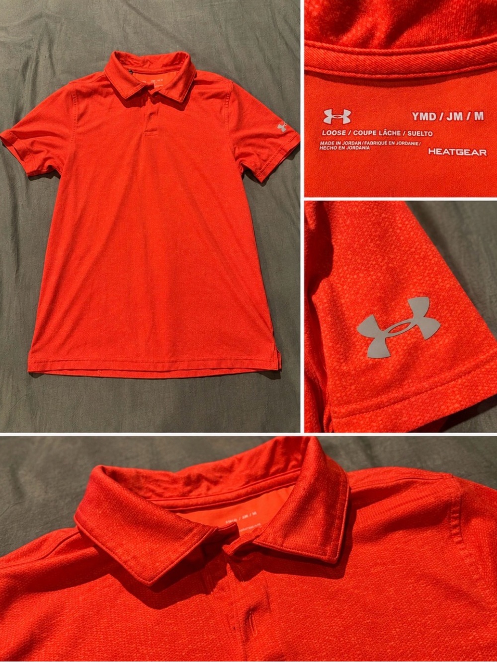 Under Armour Boys' Orange-Red HeatGear Polo